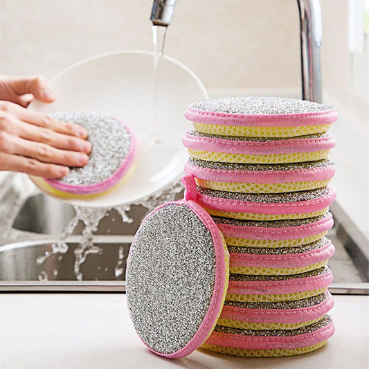 [Dishwashing Sponge] 5/10pcs Double Side Dishwashing Sponge - Pan Pot Dish Wash Sponges - Household Cleaning Tools - Kitchen Tableware - Dish Washing Brush