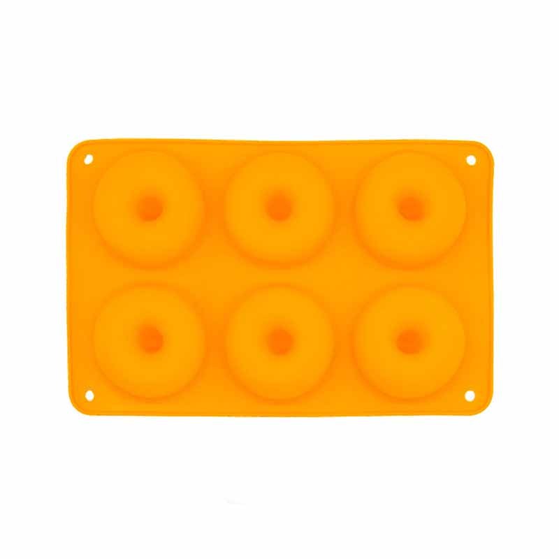 Silicone Mold For 6 Round Chocolate Donuts