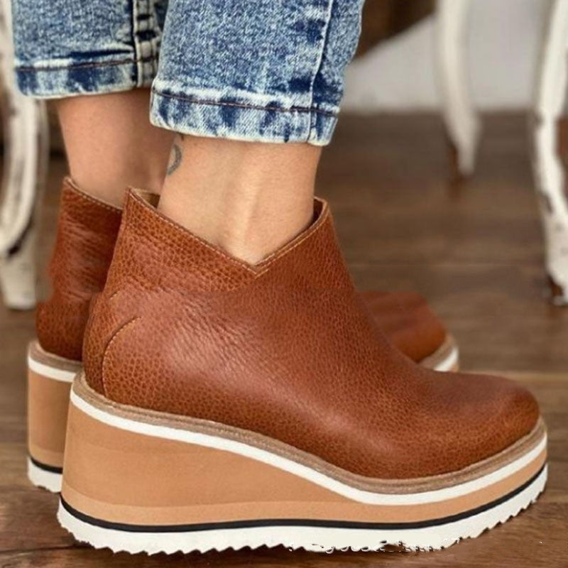 New Style Flat Side Zipper Shoes For Autumn And Winter - Belvar