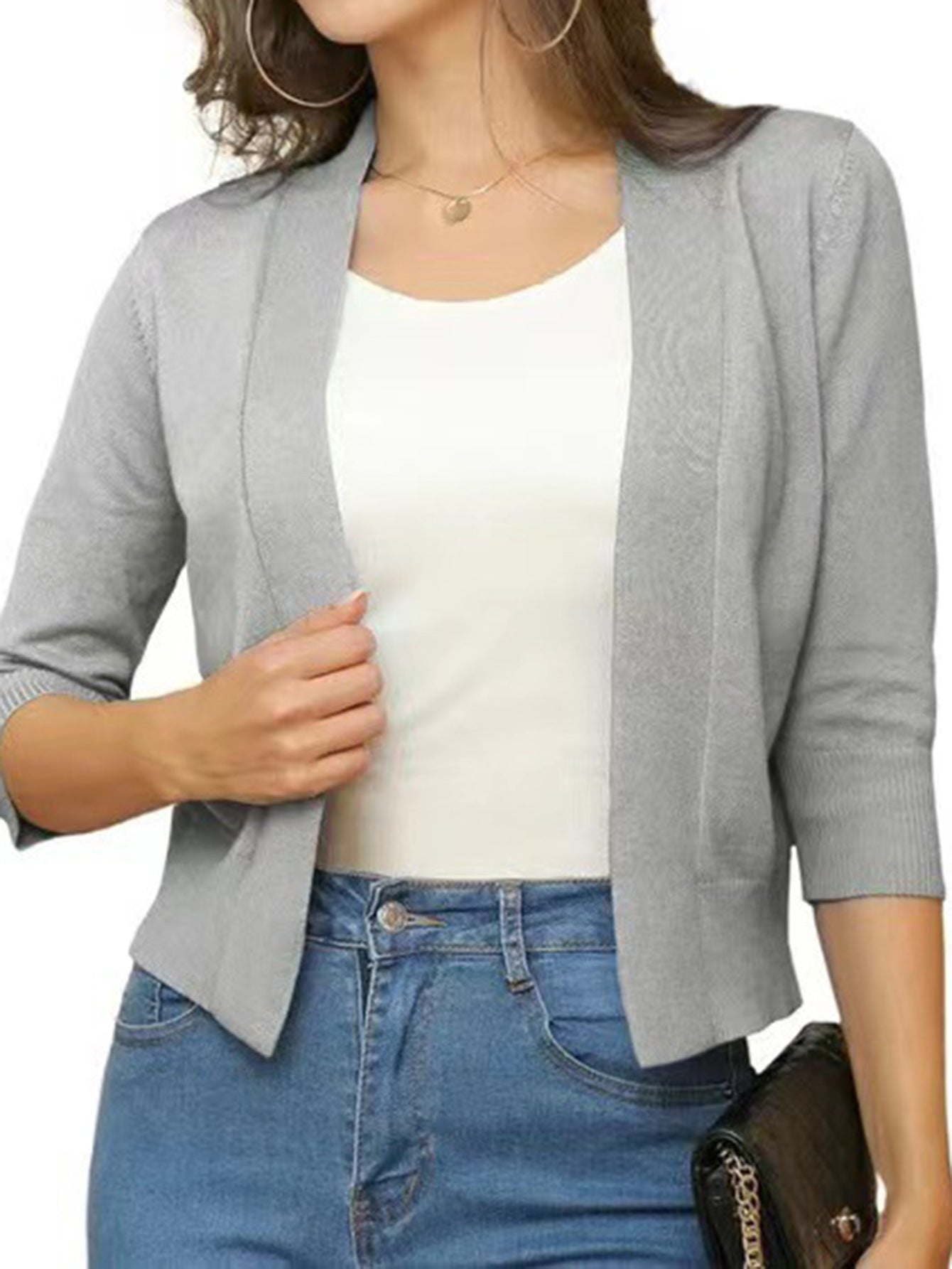 Simple Versatile Short Jacket Knitted Cardigan