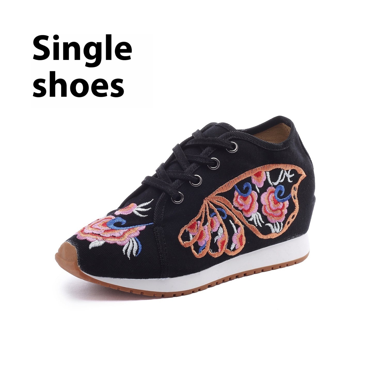 Travel Canvas Embroidered Sneaker Casual Fashion Cloth Shoes Ladies