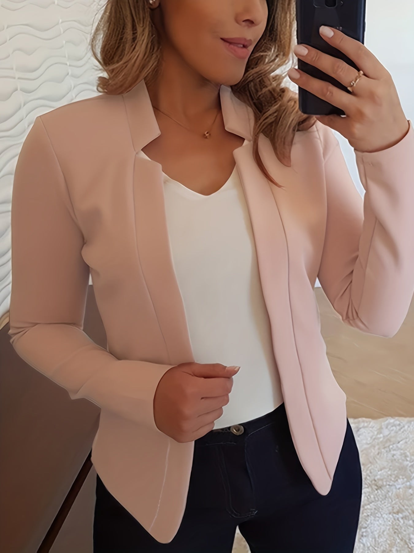 Women's Elegant Solid Color Long Sleeve Cardigan Jacket - Open Front H-Silhouette Design, Machine Washable All-Season Versatile Sweater for Casual & Formal Wear, Cardigan Sweater, Durable Knitwear