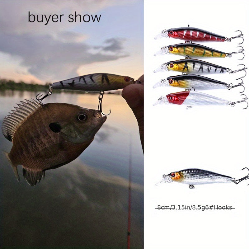 [56pcs Fishing Lures Kit] 56pcs Fishing Lures Kit | Crankbait Tackle Minnow Popper Pencil Swimbaits Hook Hard Baits Set for Pike Carp Bass Freshwater Saltwater | Christmas Gift for Man