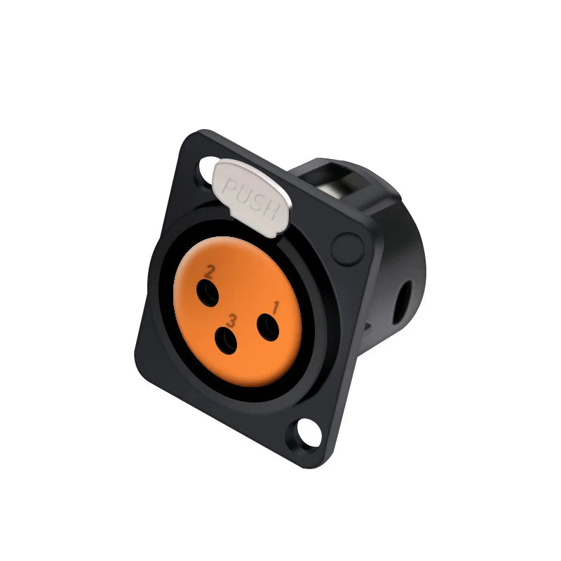 10pcs 3Pin XLR Socket Adapter Connector,D Type 3Poles XLR Female Panel Mount Chassis Socket Audio Microphone Mixer Plug Jack