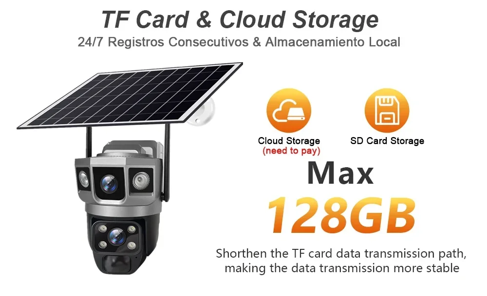 WIFI Wireless Solar Camera CCTV HD 12MP 4K Dual Lens Triple PTZ Auto Tracking Security Home Monitor V380 Pro Outdoor IP Camera