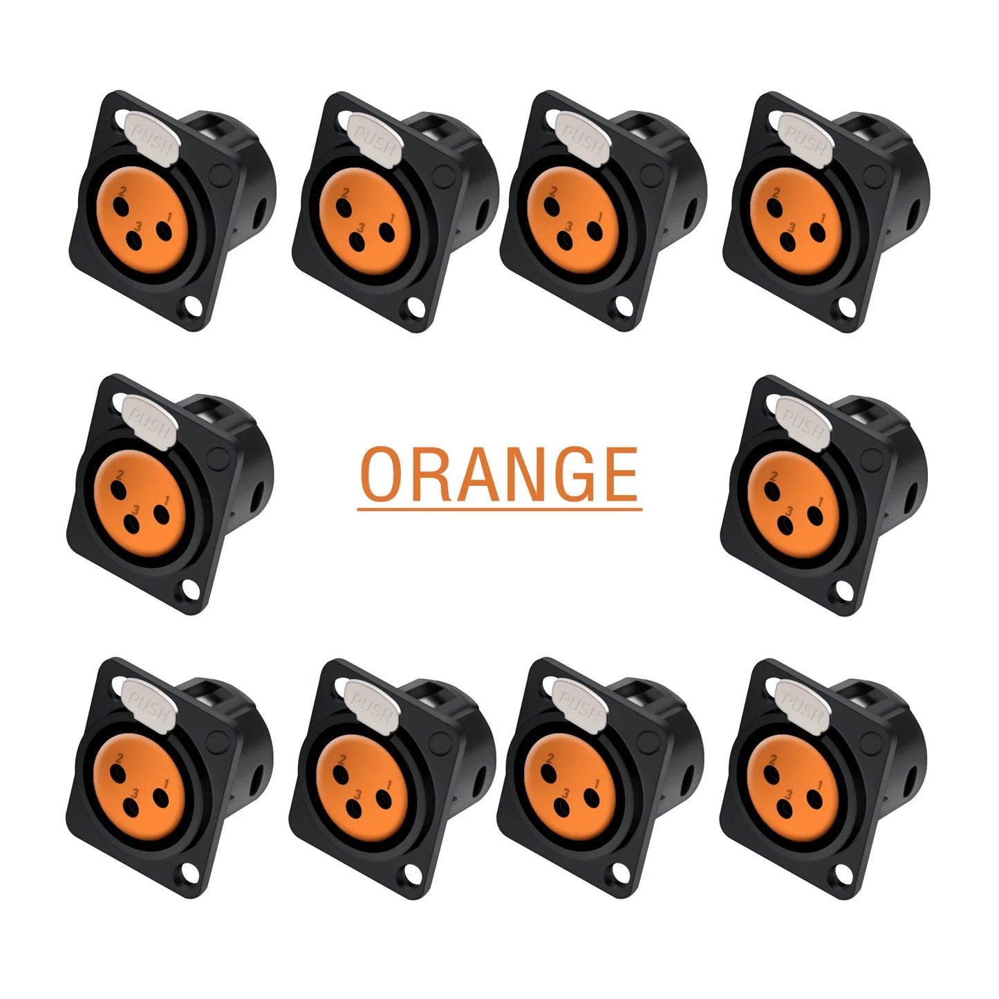 10pcs 3Pin XLR Socket Adapter Connector,D Type 3Poles XLR Female Panel Mount Chassis Socket Audio Microphone Mixer Plug Jack