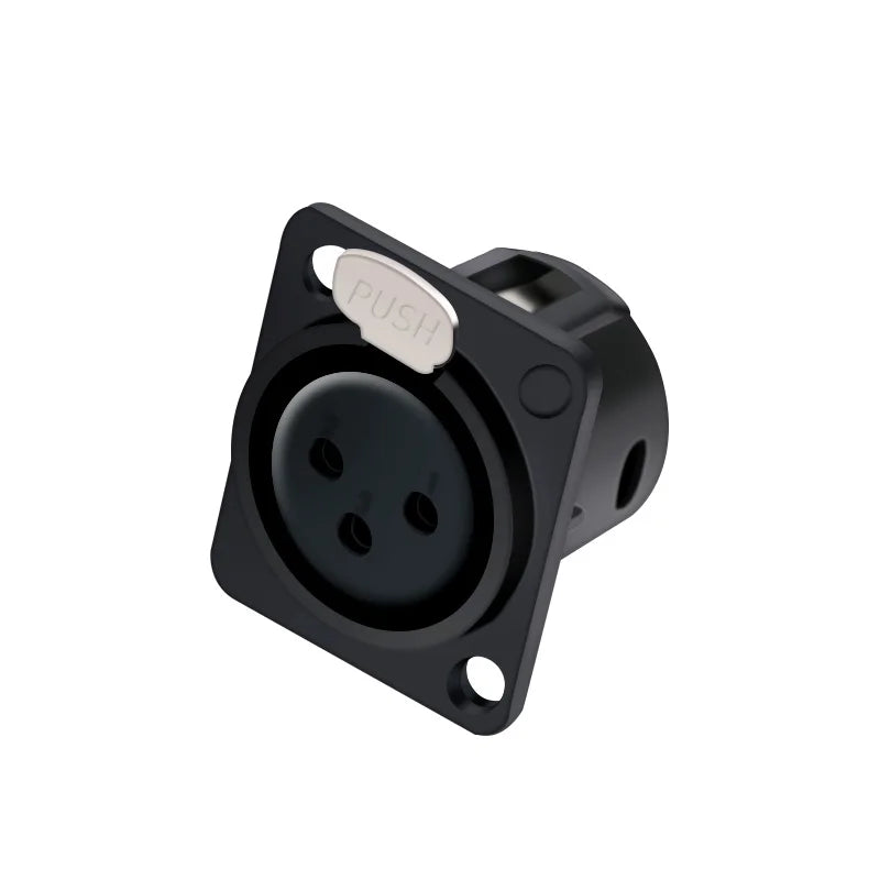 10pcs 3Pin XLR Socket Adapter Connector,D Type 3Poles XLR Female Panel Mount Chassis Socket Audio Microphone Mixer Plug Jack