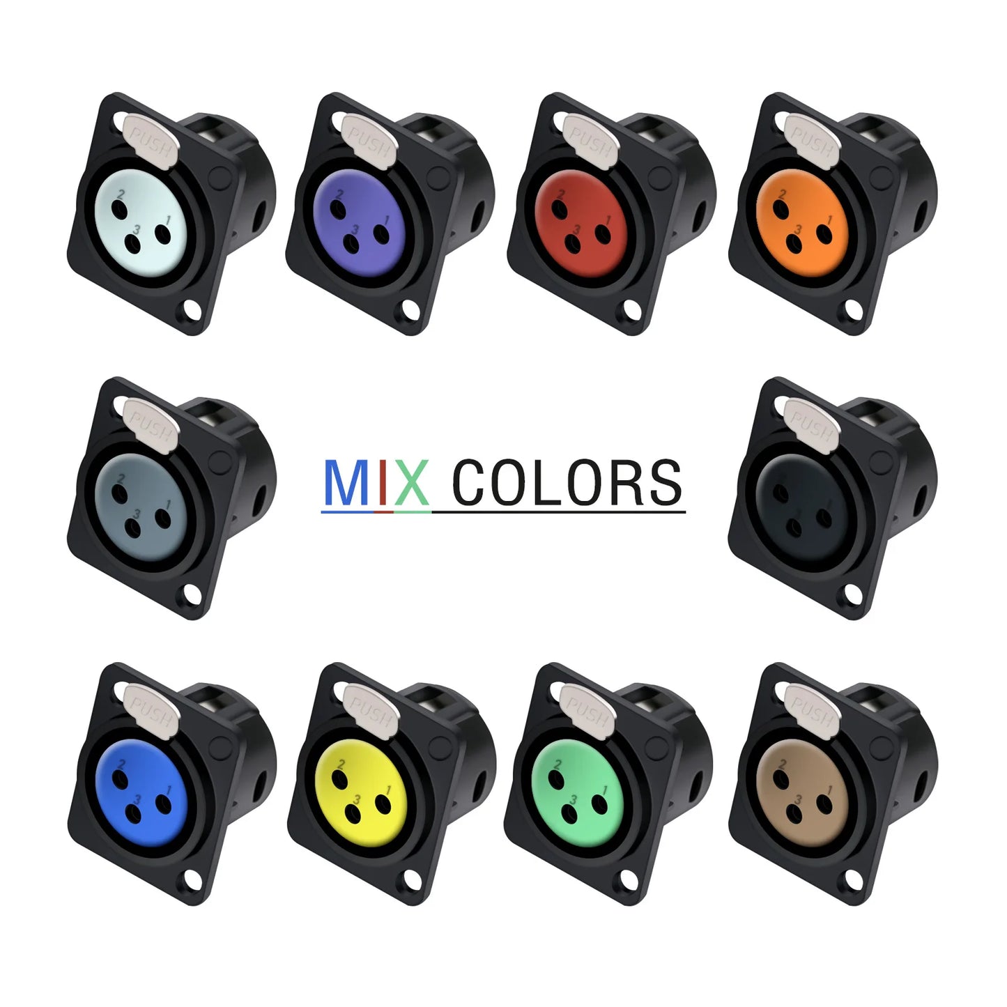 10pcs 3Pin XLR Socket Adapter Connector,D Type 3Poles XLR Female Panel Mount Chassis Socket Audio Microphone Mixer Plug Jack