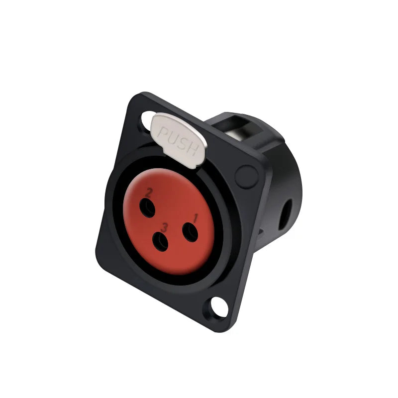 10pcs 3Pin XLR Socket Adapter Connector,D Type 3Poles XLR Female Panel Mount Chassis Socket Audio Microphone Mixer Plug Jack