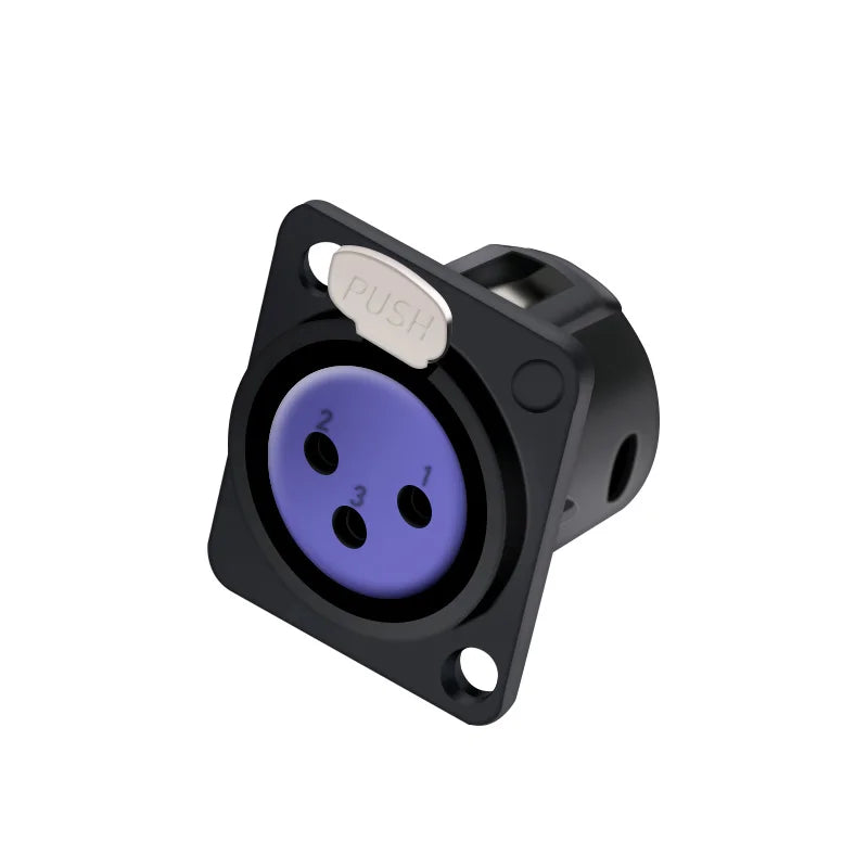10pcs 3Pin XLR Socket Adapter Connector,D Type 3Poles XLR Female Panel Mount Chassis Socket Audio Microphone Mixer Plug Jack