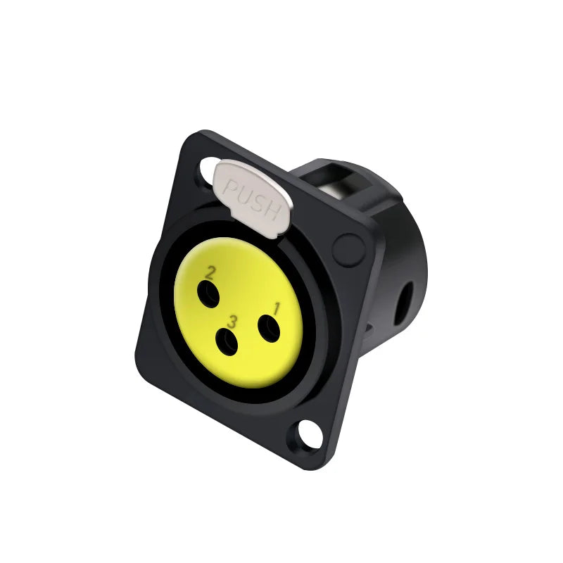 10pcs 3Pin XLR Socket Adapter Connector,D Type 3Poles XLR Female Panel Mount Chassis Socket Audio Microphone Mixer Plug Jack