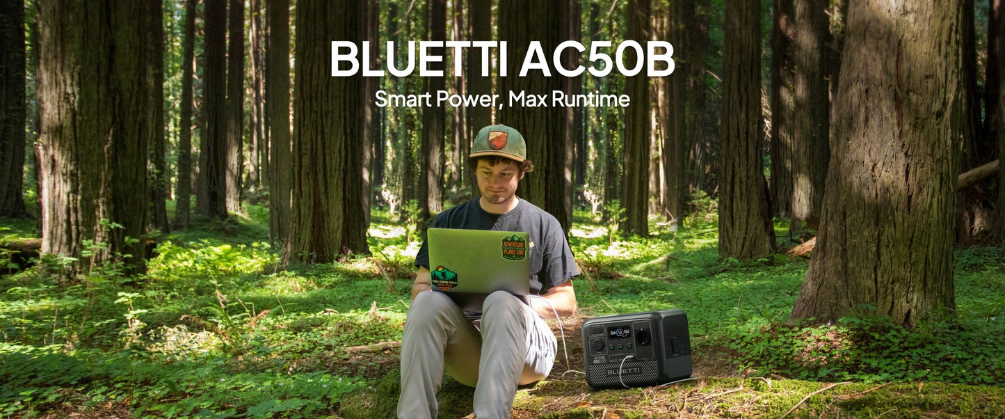 【EU PLUG】BLUETTI Centrale Elettrica Portatile AC50B, 448Wh LiFePO4 Batteria Backup 700W AC Uscita per Campeggio, Emergenza