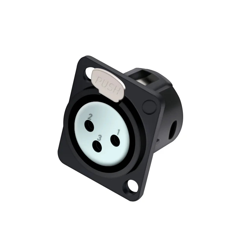 10pcs 3Pin XLR Socket Adapter Connector,D Type 3Poles XLR Female Panel Mount Chassis Socket Audio Microphone Mixer Plug Jack