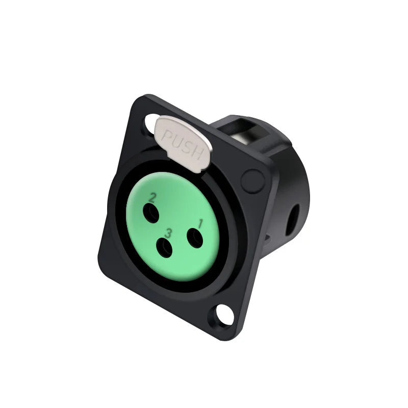 10pcs 3Pin XLR Socket Adapter Connector,D Type 3Poles XLR Female Panel Mount Chassis Socket Audio Microphone Mixer Plug Jack