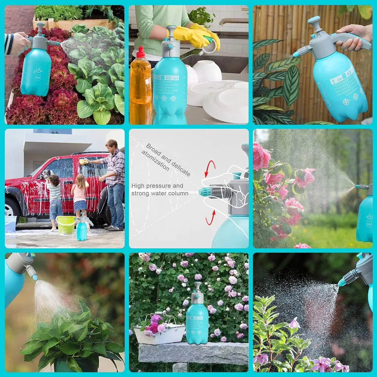 0.8-3L Hand Pressure Sprayer Air Pump Spray Bottle for Gardening Car Cleaning Disinfection Water Sprayer Garden Irrigation Tools