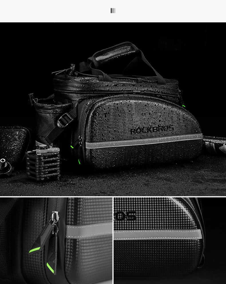 ROCKBROS Bicycle Seat Bags Cycling Rear Backpack Trunk MTB Cycle Travel Bag Large Capacity Outsdoor Sport Bike Pannier Package