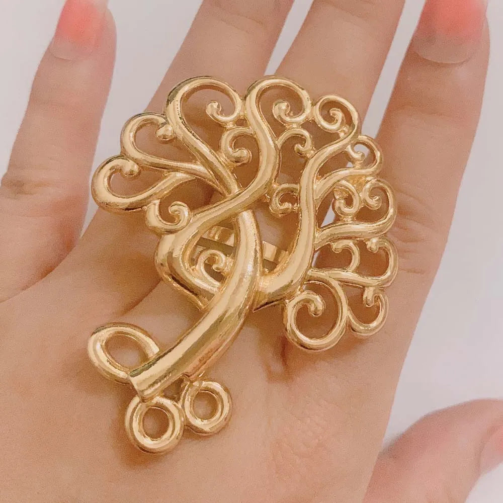 Yulail Italian Gold Plated Fashion Jewelry Luxury Arabic Bridal  Wedding Ring for Women