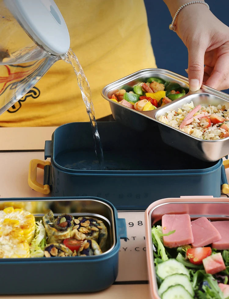 304 Stainless Steel Thermal Lunch Box Office Worker Bento Box Single/Double Layer Student Children Food Storage Container Store