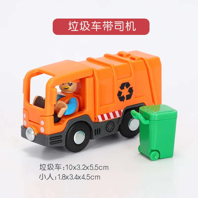Variety of Optional Rail Car Utility Vehicles Aircraft Compatible with All brands Wooden Tracks Trains Children Car Toy Gifts