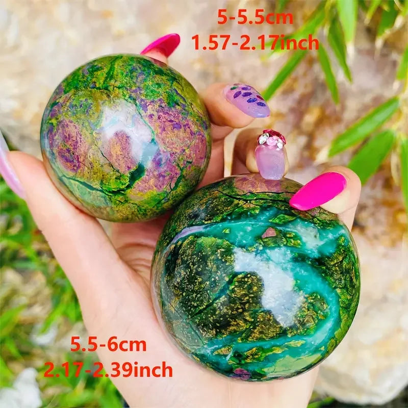 Wholesale High Quality Natural Healing Crystal Craft Fanshi Red Corundum Ball Feng Shui Home Decoration Gift  Barklyite
