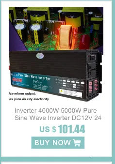 Pure Sine Wave Inverter 1000W 1600W 2000W DC 12V / 24V AC 110V 220V 50Hz 60Hz Power Inverter Home Car Converter Solar Energy