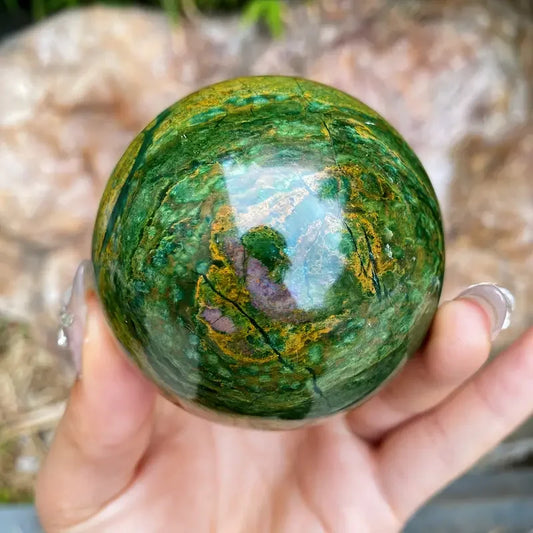 Wholesale High Quality Natural Healing Crystal Craft Fanshi Red Corundum Ball Feng Shui Home Decoration Gift  Barklyite