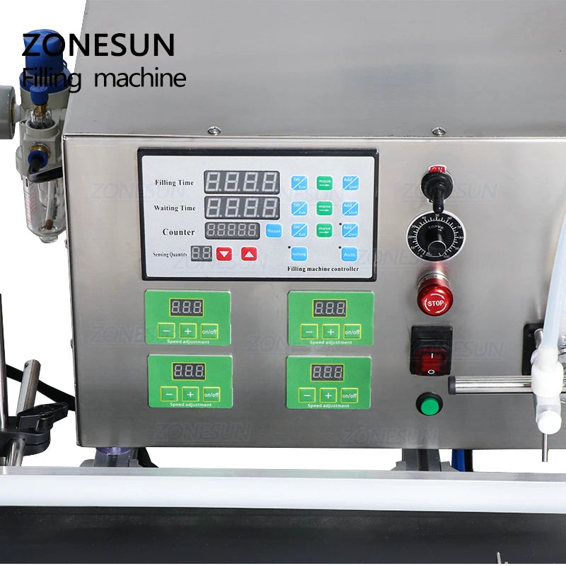 ZONESUN Automatic Desktop CNC Peristaltic Pump Liquid Filling Machine With Conveyor for Perfume Filling Machine Water Filler