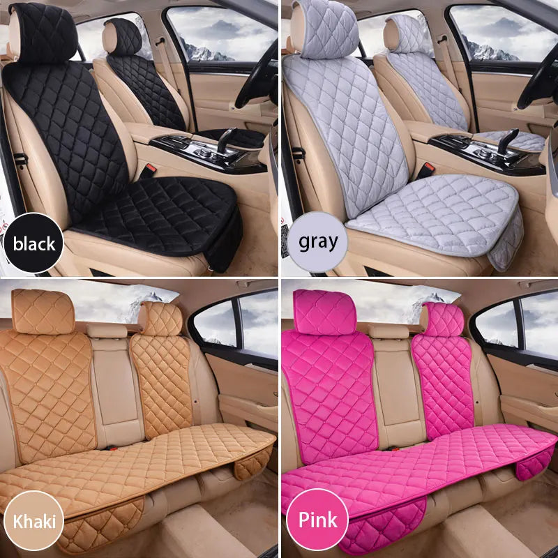 SEAMETAL Pink Car Seat Cover for Women Winter Warm Plush Vehicle Seat Cushion Anti-Slip Seat Protector Universal for Suv Sedan