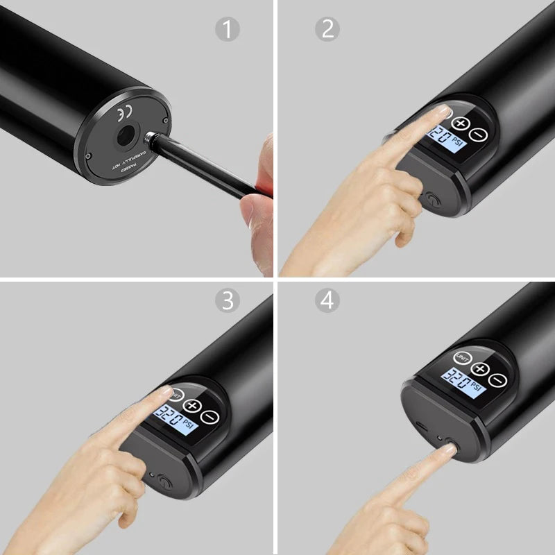 12V 150PSI Rechargeable Air Pump  Tire Inflator Cordless Portable Compressor Digital Car Tyre Pump for Car Bicycle Tires Balls