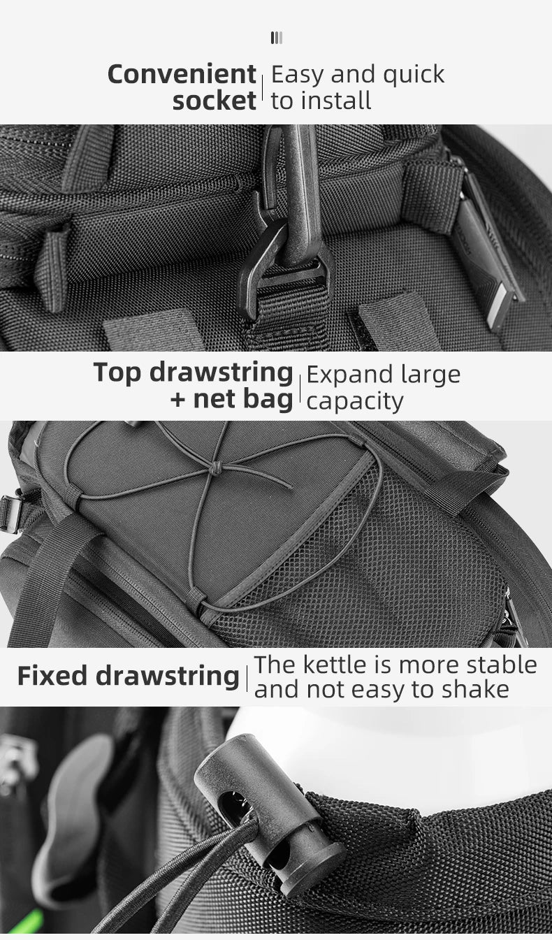 ROCKBROS Bicycle Seat Bags Cycling Rear Backpack Trunk MTB Cycle Travel Bag Large Capacity Outsdoor Sport Bike Pannier Package