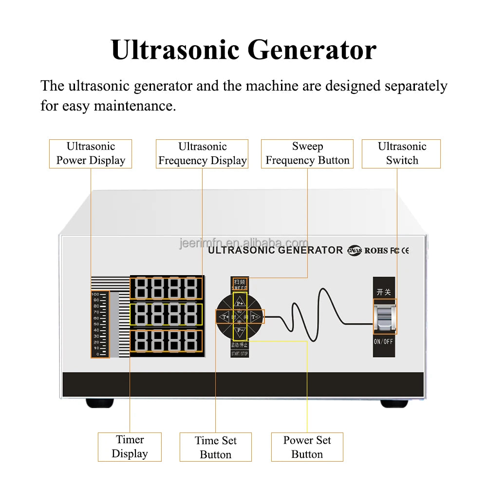 1800W Input Ultrasonic Cleaner Apparatus Rust Carbon Rinse PCB Tool Degreasing Ultrasound Cleaner Transducer DPF Glassware
