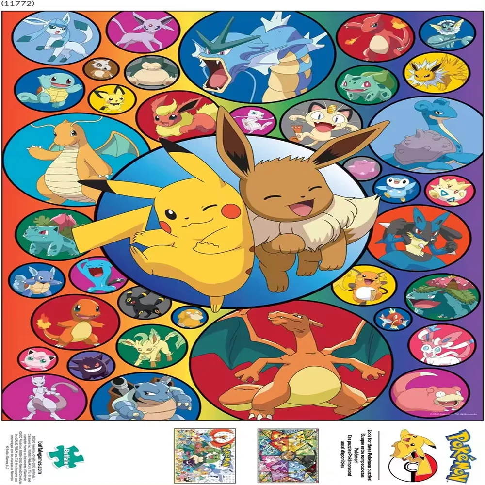 Sold 500, 1000, 2000 Pieces Children's Cartoon Pocket Monsters Paper Puzzles Custom Kids Educational Jigsaw Puzzles
