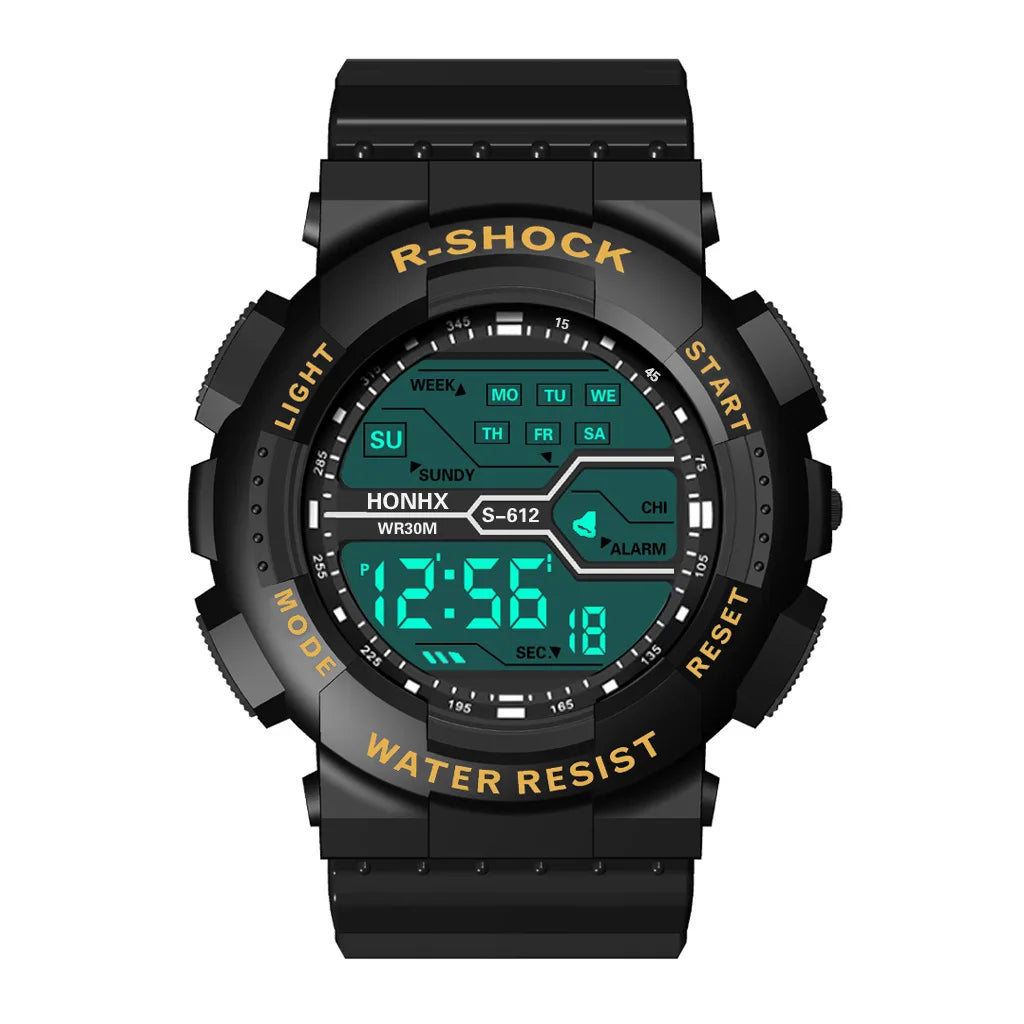 YIKAZE Men's Digital Electronic Watch Sports Glow 55mm Large Dial Student Outdoor Adventure Trend Multifunctional Watches Clock