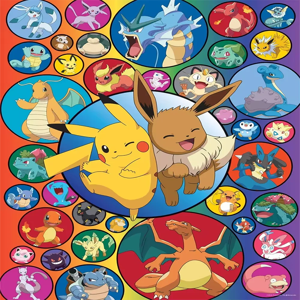 Sold 500, 1000, 2000 Pieces Children's Cartoon Pocket Monsters Paper Puzzles Custom Kids Educational Jigsaw Puzzles