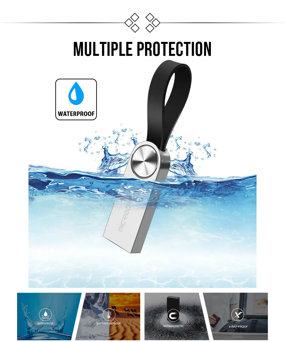 Waterproof Pen Drive 128GB USB Flash Drive 64GB 32GB 16GB 8GB 4GB Memory Stick флешка U Disk Memoria Cel USB For Nootbook