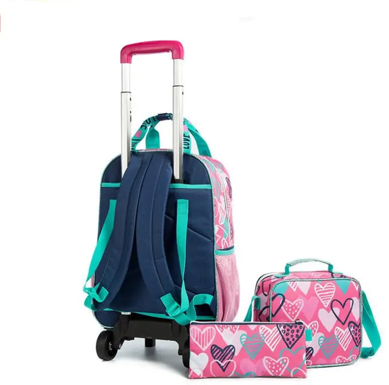 School Wheeled backpack Bag School bag with wheels Trolley Satchel bag Kids School Rolling backpack for girls School Trolley Bag