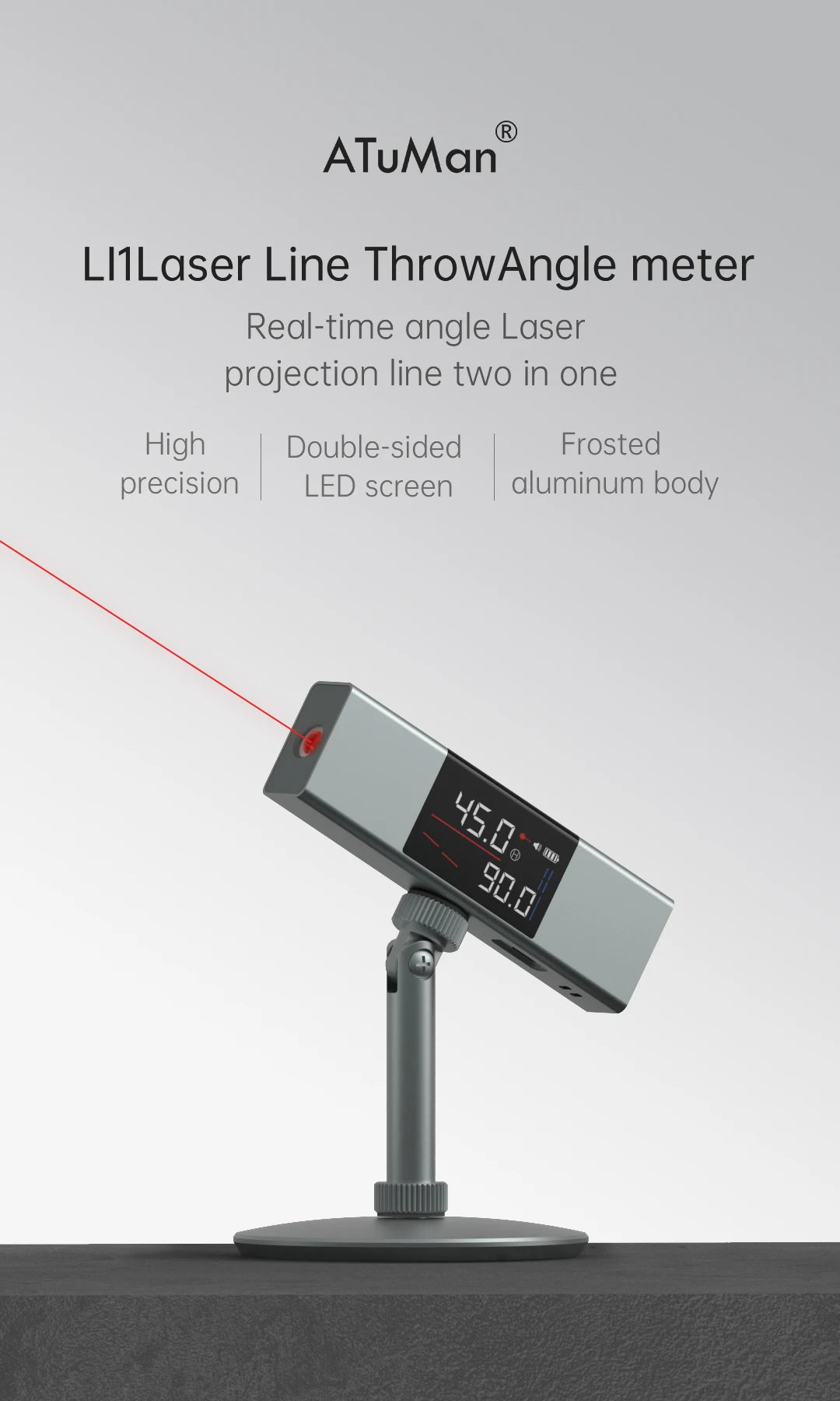 Youpin  Duka Atuman Laser Angle Casting Instrument Real time Angle Meter LI 1 with Double-sided High-definition LED Screen