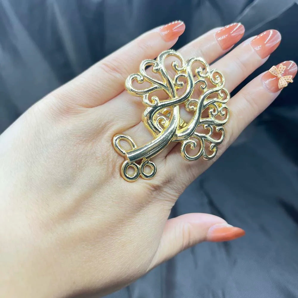Yulail Italian Gold Plated Fashion Jewelry Luxury Arabic Bridal  Wedding Ring for Women