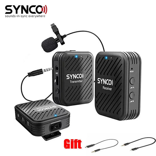 SYNCO G1 G1A1 G1A2 2.4G Wireless Lavalier Microphone System Video Mic Recording Microphone for Smartphone DSLR Cameras