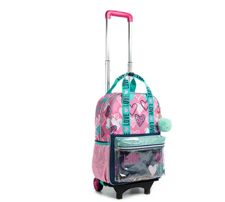 School Wheeled backpack Bag School bag with wheels Trolley Satchel bag Kids School Rolling backpack for girls School Trolley Bag