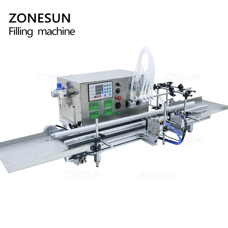 ZONESUN Automatic Desktop CNC Peristaltic Pump Liquid Filling Machine With Conveyor for Perfume Filling Machine Water Filler