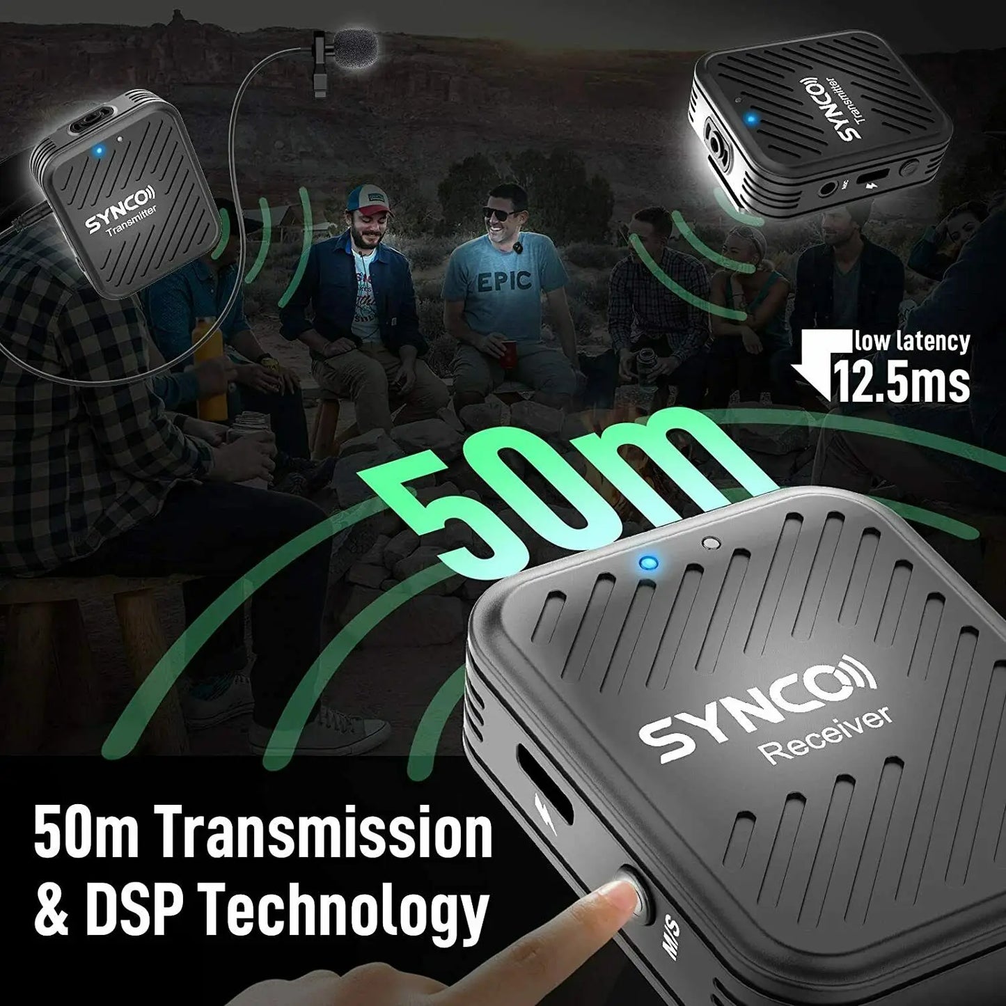 SYNCO G1 G1A1 G1A2 2.4G Wireless Lavalier Microphone System Video Mic Recording Microphone for Smartphone DSLR Cameras