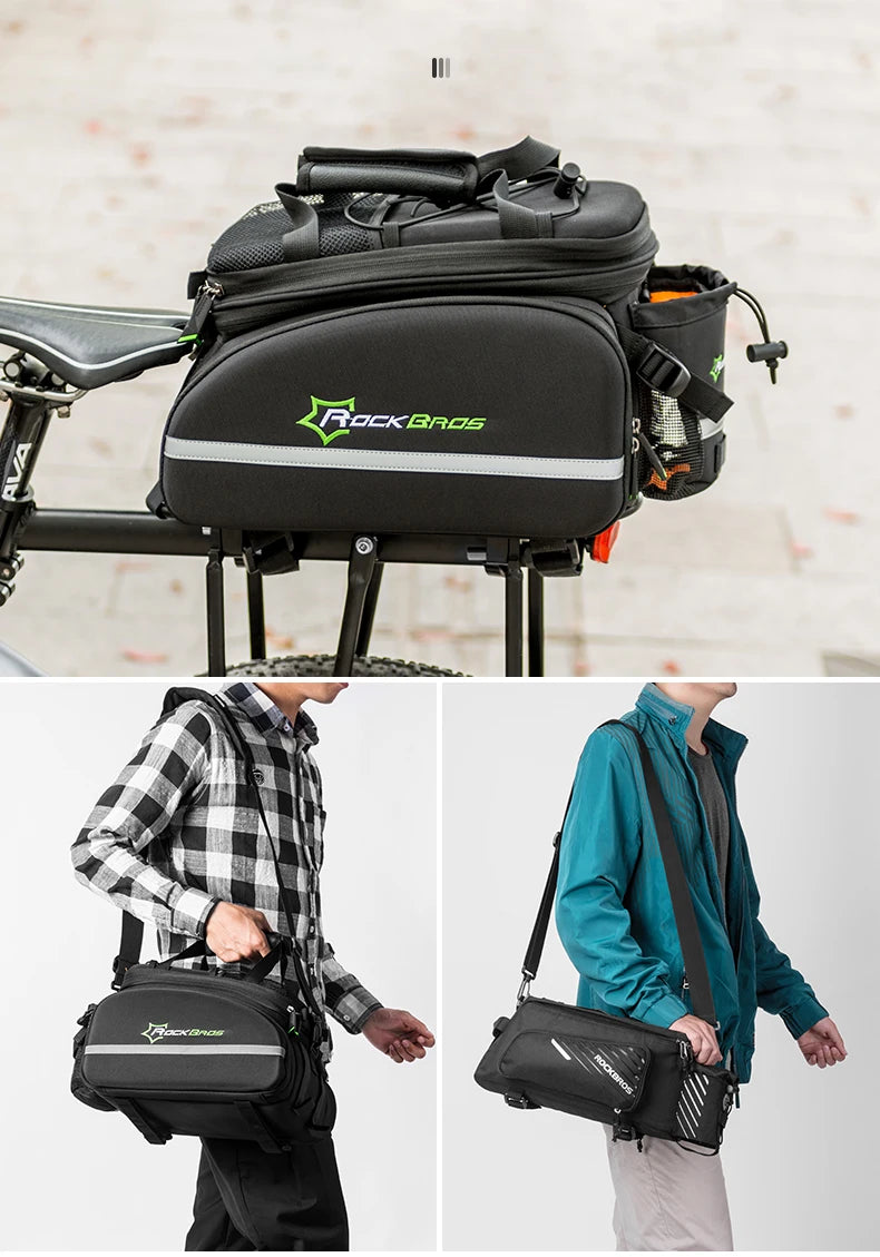 ROCKBROS Bicycle Seat Bags Cycling Rear Backpack Trunk MTB Cycle Travel Bag Large Capacity Outsdoor Sport Bike Pannier Package