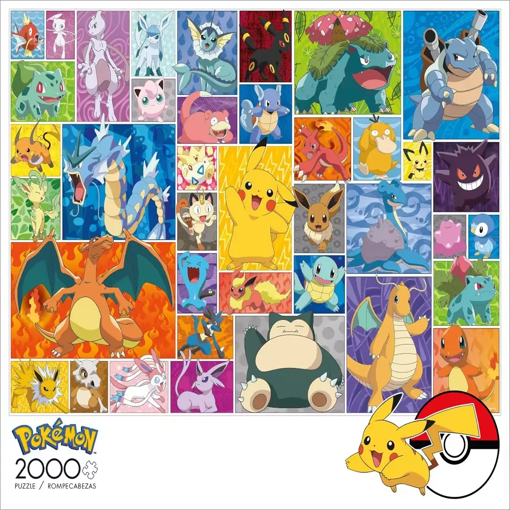 Sold 500, 1000, 2000 Pieces Children's Cartoon Pocket Monsters Paper Puzzles Custom Kids Educational Jigsaw Puzzles