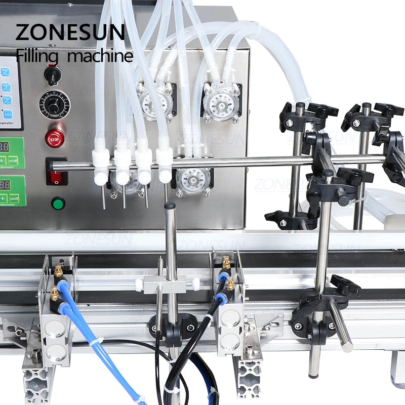 ZONESUN Automatic Desktop CNC Peristaltic Pump Liquid Filling Machine With Conveyor for Perfume Filling Machine Water Filler