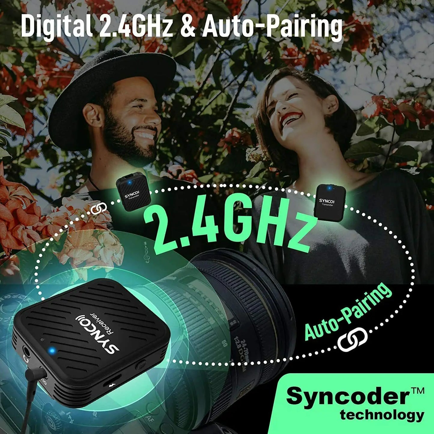 SYNCO G1 G1A1 G1A2 2.4G Wireless Lavalier Microphone System Video Mic Recording Microphone for Smartphone DSLR Cameras
