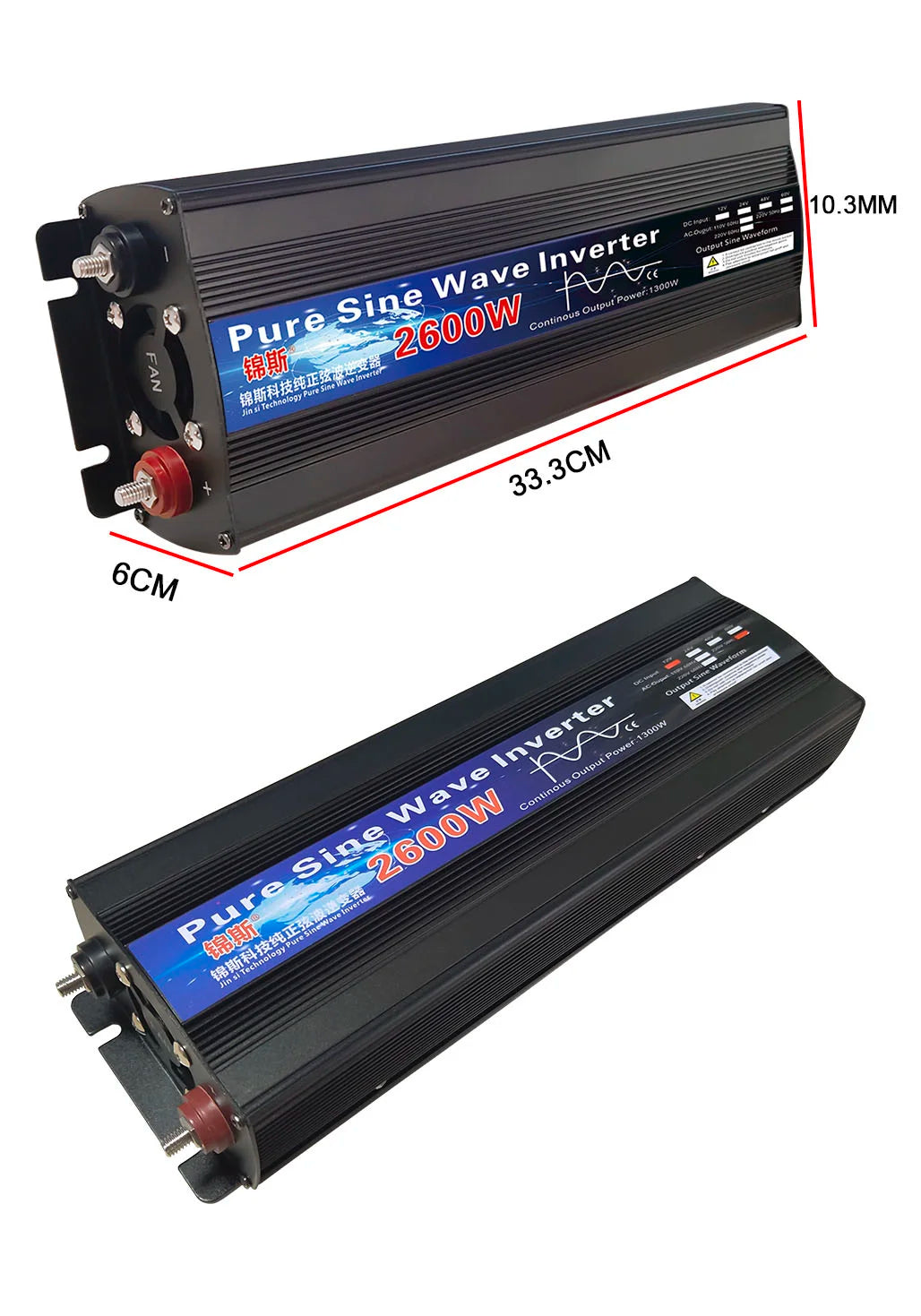 Pure Sine Wave Inverter 1000W 1600W 2000W DC 12V / 24V AC 110V 220V 50Hz 60Hz Power Inverter Home Car Converter Solar Energy
