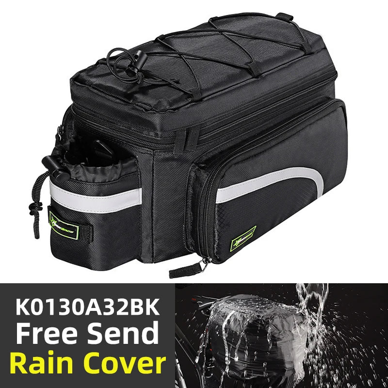 ROCKBROS Bicycle Seat Bags Cycling Rear Backpack Trunk MTB Cycle Travel Bag Large Capacity Outsdoor Sport Bike Pannier Package