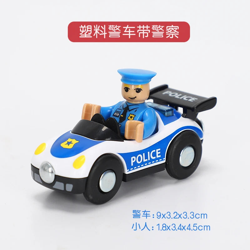 Variety of Optional Rail Car Utility Vehicles Aircraft Compatible with All brands Wooden Tracks Trains Children Car Toy Gifts