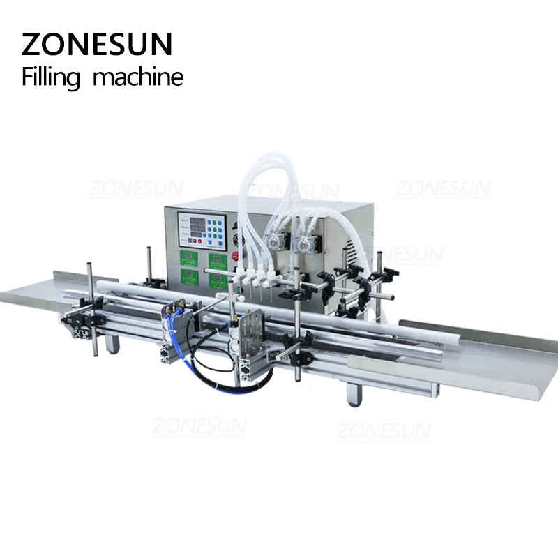 ZONESUN Automatic Desktop CNC Peristaltic Pump Liquid Filling Machine With Conveyor for Perfume Filling Machine Water Filler